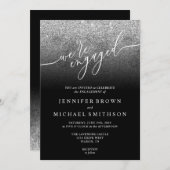 Glitter Silver SPARKle handtekening ingeschakeld Kaart (Voorkant / Achterkant)