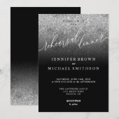 Glitter Silver SPARKle Waterverf repetitie diner Kaart (Voorkant / Achterkant)