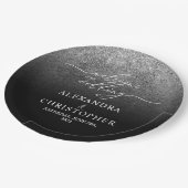 Glitter Silver Sparkle Welkom op bruiloft set Papieren Bordje (Gekanteld)