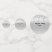 Glitter Silver, speciaal gepersonaliseerde verjaar Confetti (Achterkanten)