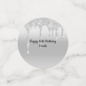 Glitter Silver, speciaal gepersonaliseerde verjaar Confetti (Kleine voorkant)