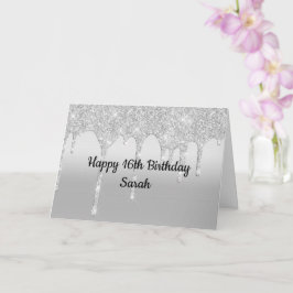 Glitter Silver, speciaal gepersonaliseerde verjaar Kaart