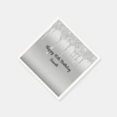 Glitter Silver, speciaal gepersonaliseerde verjaar Servet (Hoek)