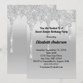 Glitter Silver, speciaal ontworpen voor Sweet Sixt Kaart (Voorkant / Achterkant)