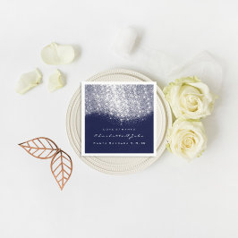 Glitter Silver WhiteBlue Navy White Servetten