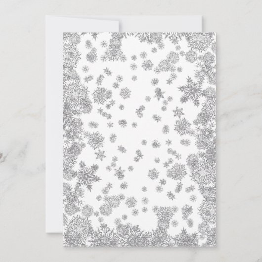 Glitter Silver winter Quinceanera Uitnodiging (Achterkant)