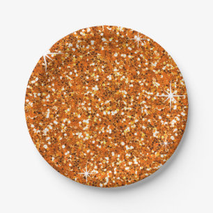 GLITTER   sinaasappel Papieren Bordje