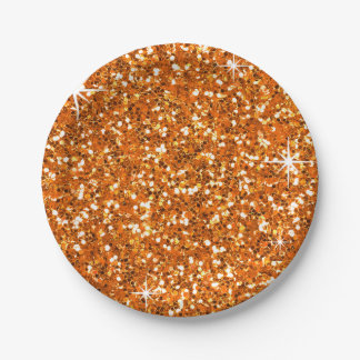 GLITTER | sinaasappel Papieren Bordje