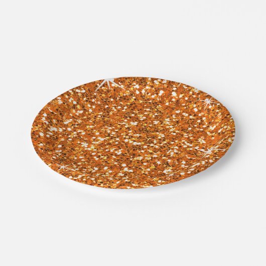 GLITTER | sinaasappel Papieren Bordje (Gekanteld)