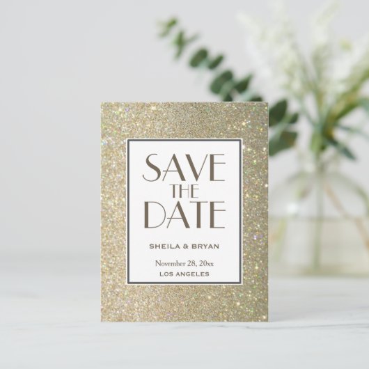 Glitter Sla de datum post Kaart op (Staand voorkant)