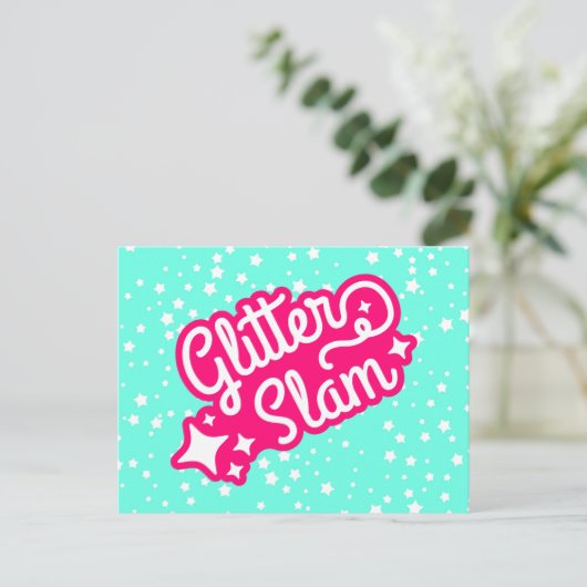 Glitter Slam Briefkaart (Staand voorkant)