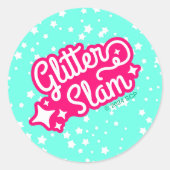 Glitter Slam Ronde Sticker (Voorkant)