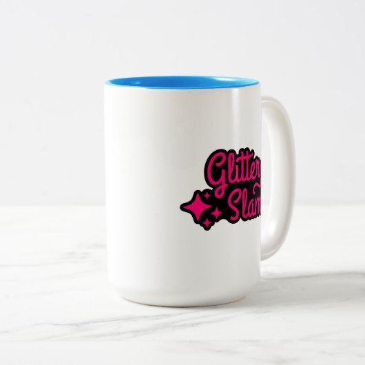 Glitter Slam Tweekleurige Koffiemok (Voorkant rechts)