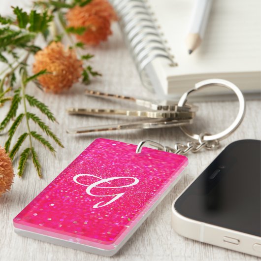 Glitter Sleutelhanger Roze (Voorkant Rechts)