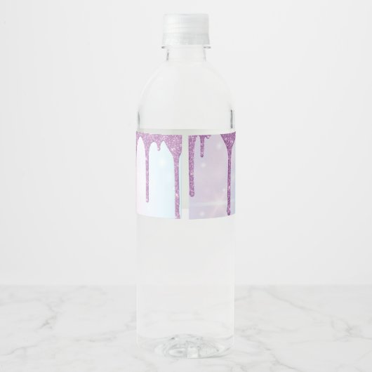 Glitter Slim Water Flesje Label Waterfles Etiket (Achterkant)