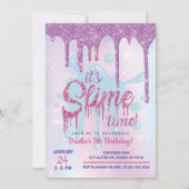 Glitter Slime Feest Uitnodiging (Voorkant)