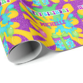 Glitter Slime Kleurrijke Verjaardag Wrapping Papie Cadeaupapier (Rol Hoek)