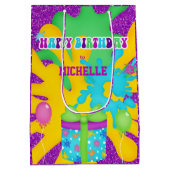 Glitter Slime Kleurrijke Verjaardag Wrapping Papie Medium Cadeauzakje (Achterkant)