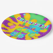 Glitter Slime Kleurrijke Verjaardagsfeestje Papieren Bordje (Gekanteld)