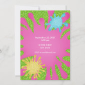 Glitter Slime Kleurrijke Verjaardagsfeestuitnodigi Kaart (Achterkant)