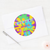 Glitter Slime Kleurrijke Verjaardagsfeestuitnodigi Ronde Sticker (Envelop)