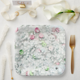 Glitter Slime Papieren Borden Wit Bordje