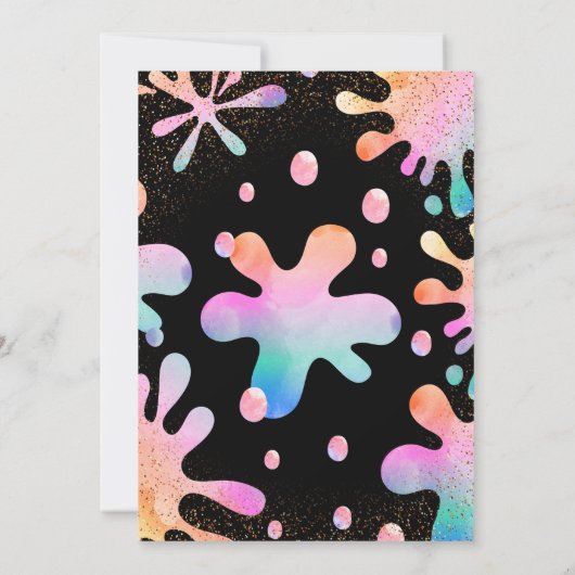 Glitter Slime Party Uitnodiging voor verjaardag (Achterkant)