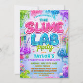 Glitter Slime Science Lab Verjaardagsfeestje Kaart (Voorkant)
