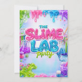 Glitter Slime Science Lab Verjaardagsfeestje Kaart (Achterkant)