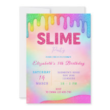 Glitter Slime verjaardagsuitnodiging
