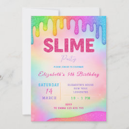 Glitter Slime verjaardagsuitnodiging Kaart