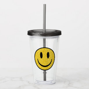 Glitter Smile Face Acryl Drinkbeker