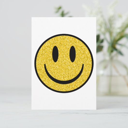 Glitter Smile Face Bedankkaart (Staand voorkant)