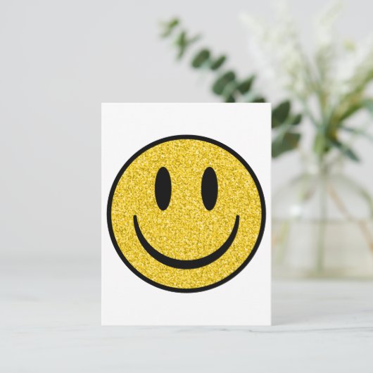 Glitter Smile Face Briefkaart (Staand voorkant)