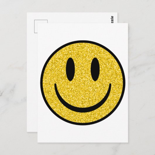 Glitter Smile Face Briefkaart (Voorkant / Achterkant)