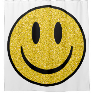 Glitter Smile Face Douchegordijn
