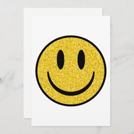 Glitter Smile Face Feestdagenkaart (Voorkant / Achterkant)