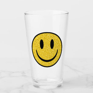 Glitter Smile Face Glas