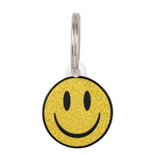 Glitter Smile Face Huisdierpenning