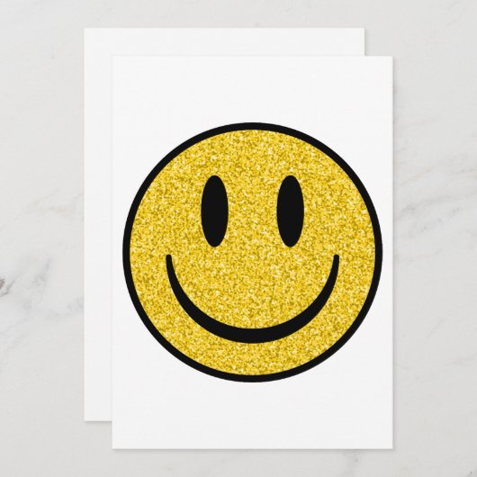 Glitter Smile Face Kaart (Voorkant / Achterkant)