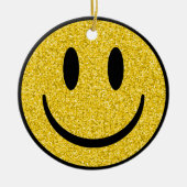 Glitter Smile Face Keramisch Ornament (Voorkant)