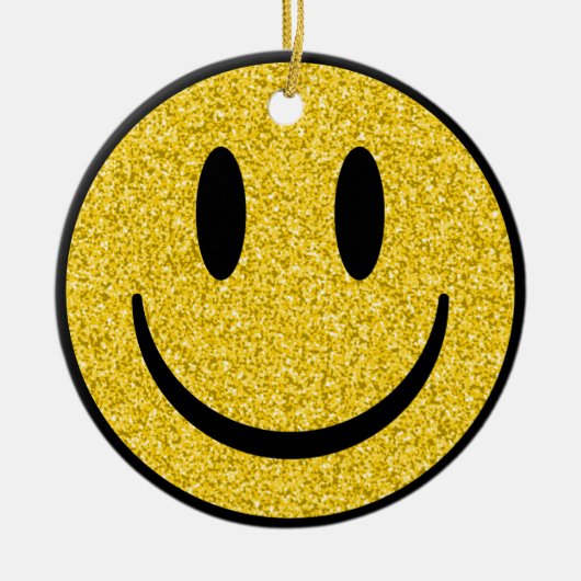 Glitter Smile Face Keramisch Ornament (Voorkant)
