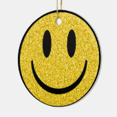 Glitter Smile Face Keramisch Ornament (Links)