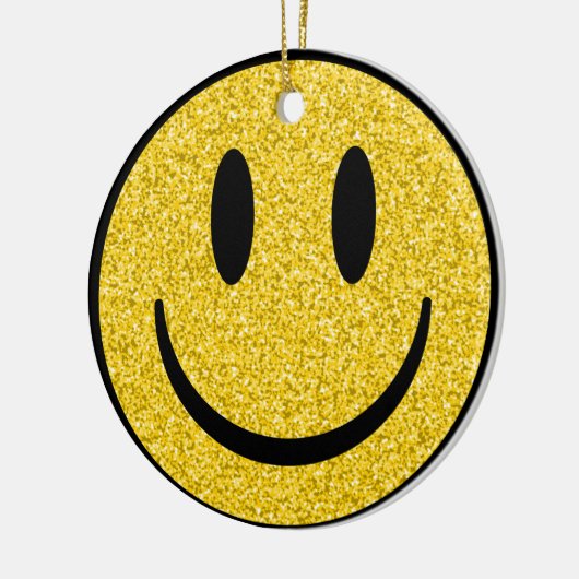 Glitter Smile Face Keramisch Ornament (Links)