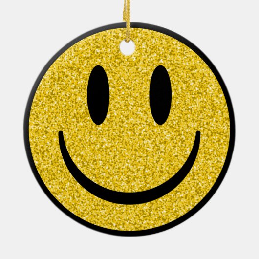 Glitter Smile Face Keramisch Ornament (Achterkant)