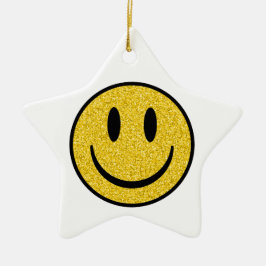 Glitter Smile Face Keramisch Ornament