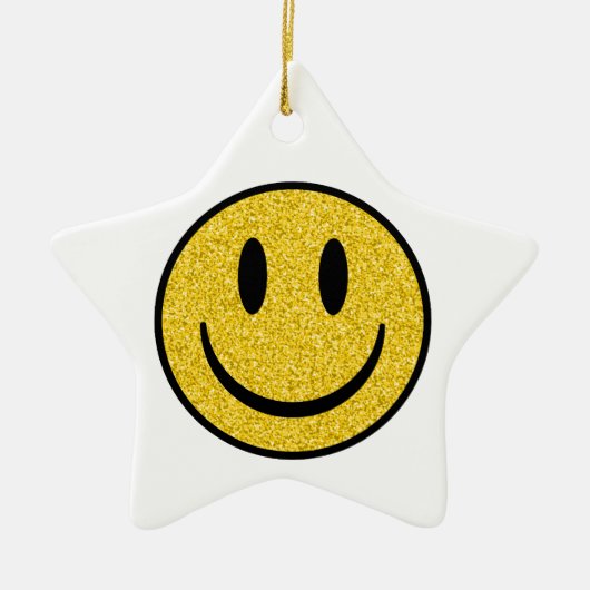 Glitter Smile Face Keramisch Ornament (Voorkant)
