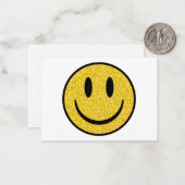 Glitter Smile Face Notitiekaartje (Voorkant / Achterkant in situ)