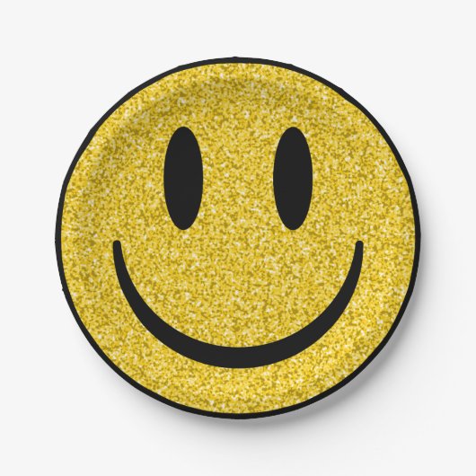 Glitter Smile Face Papieren Bordje (Voorkant)