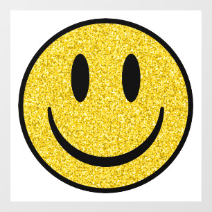Glitter Smile Face Raamsticker